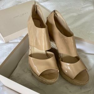 Jimmy Choo Patriot Nude Patent Espadrilles